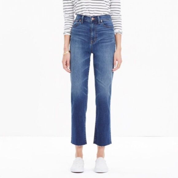 Madewell 25 Raw Hem Straight Ankle Jeans‎ - Picture 1 of 7
